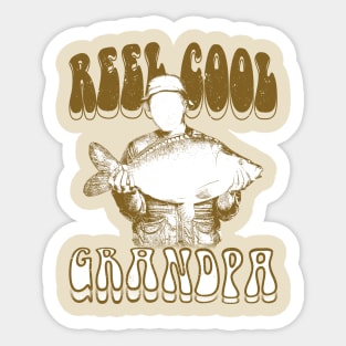 Reel Cool Grandpa Retro Design Sticker